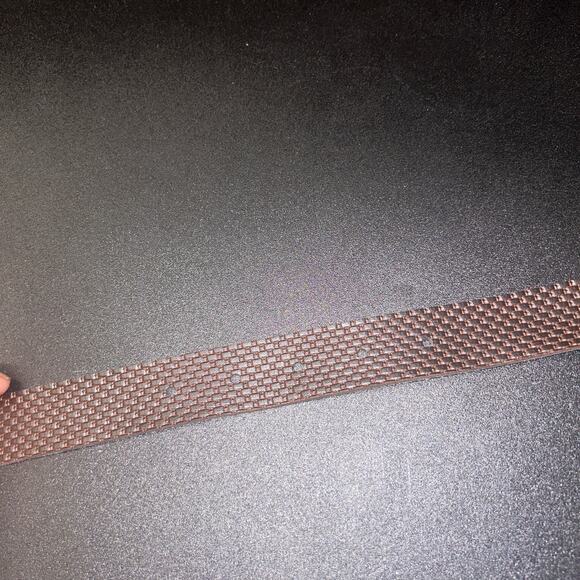 Chic Brown Textured Faux Leather Adjustable Belt Women's Size 8 - Picture 7 of 9